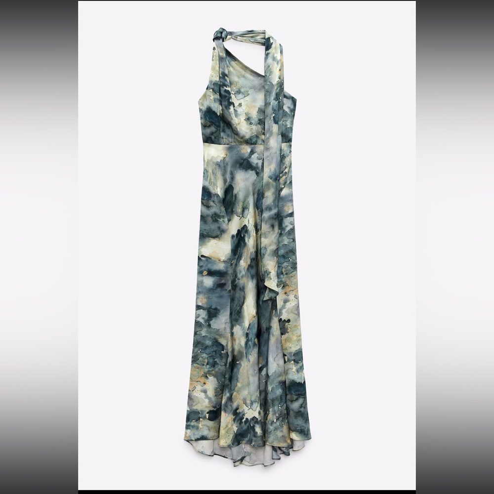 Elegant Blue and Gray Women's Dress